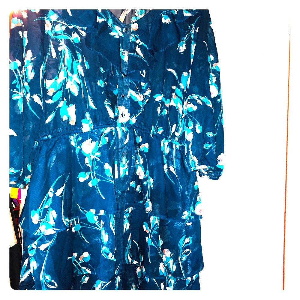 MAKE A OFFER ROYAL BLUE FLORAL DRESS